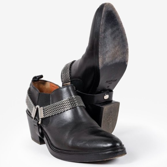 Sartore - Leather Western Ankle Boots - Picture 1 of 9